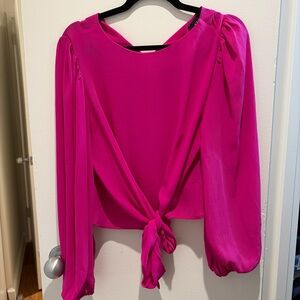 Vici Fuchsia Tie-Front Blouse